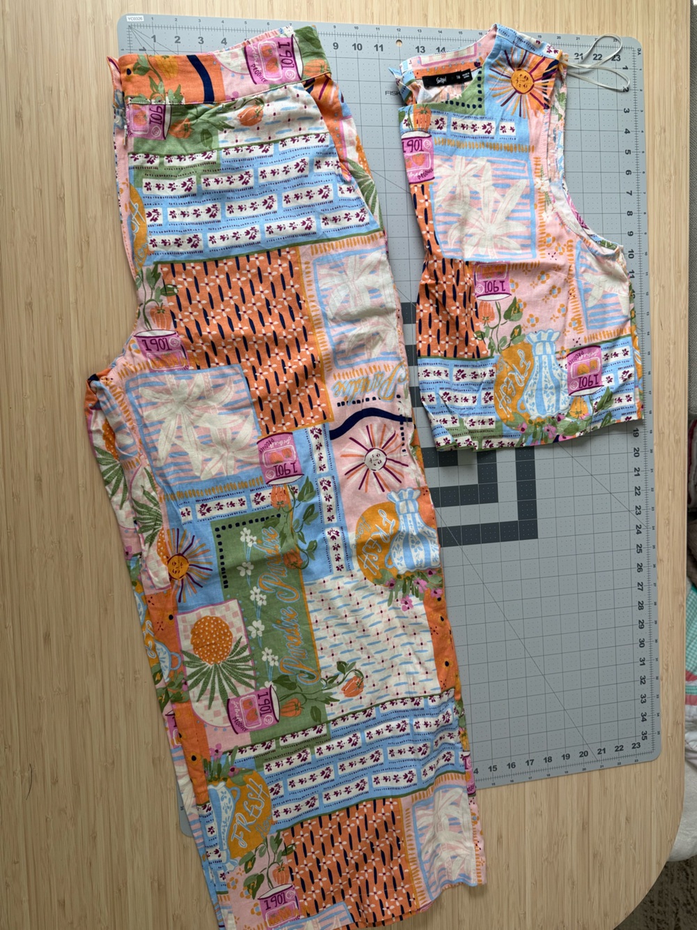 Sportsgirl Multicolor Printed linen-blend shirt and trousers set